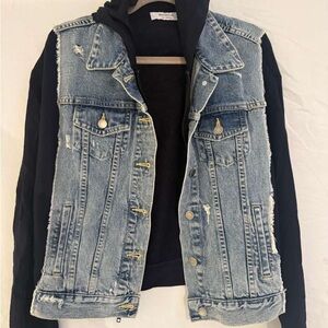 Bailey 44 Blue Denim Jacket with Black Sleeves